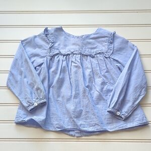 Jacadi Soft Blue Long Sleeve Blouse